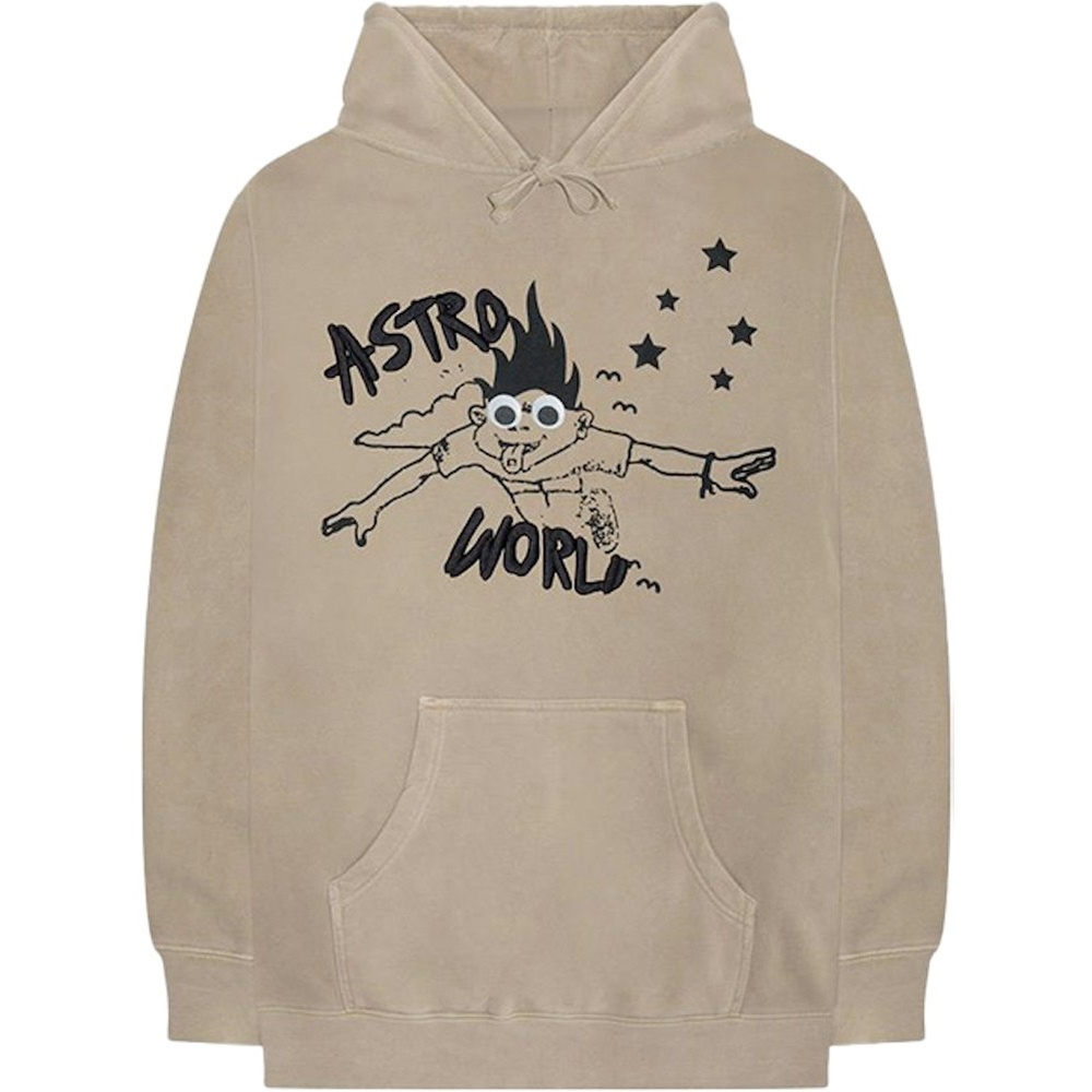 Travis Scott Astroworld “Look Mom I Can Fly” Hoodie - Size Small - Tan